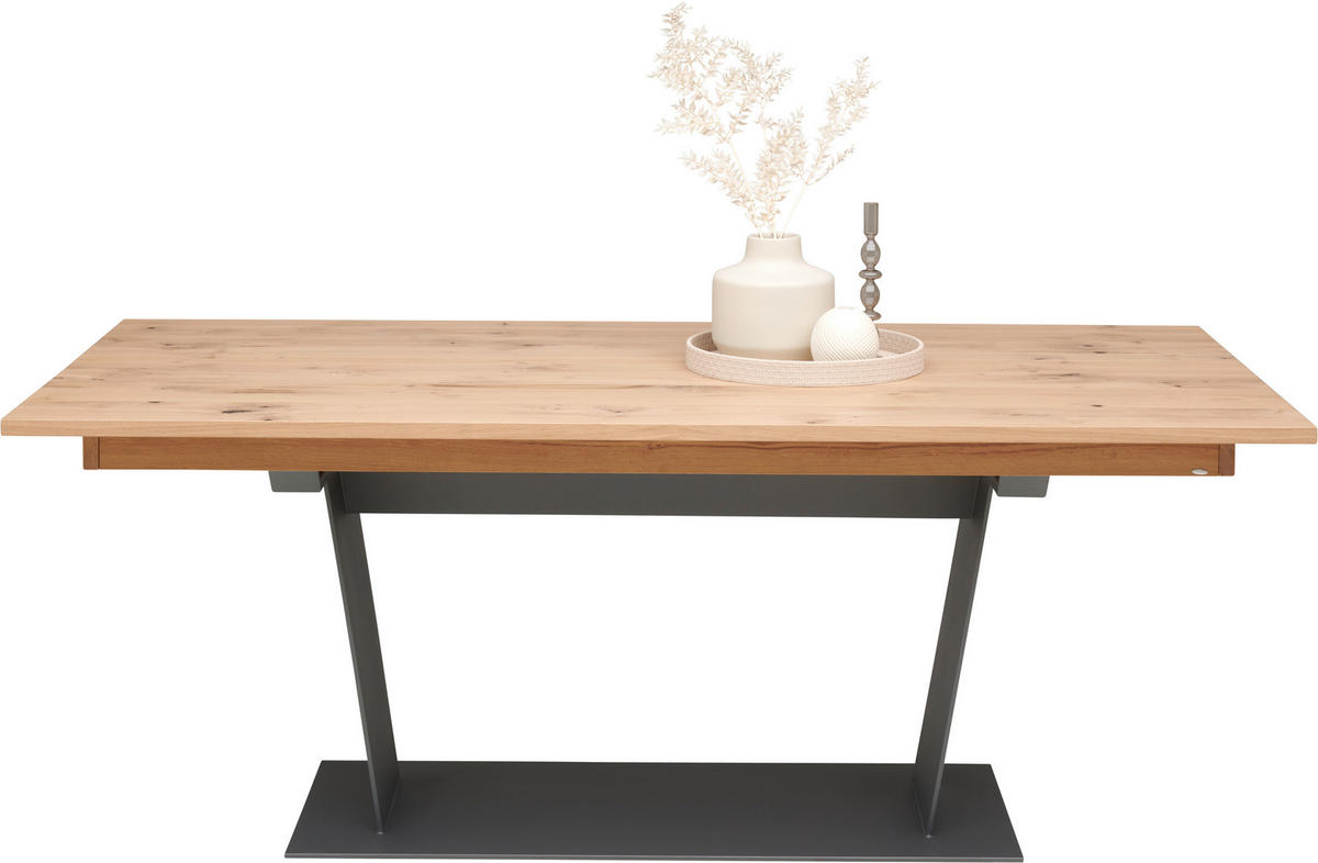 ESSTISCH in Holz 160/100/76,5 cm  - Wildeiche/Anthrazit, Natur, Holz/Metall (160/100/76,5cm) - Voglauer