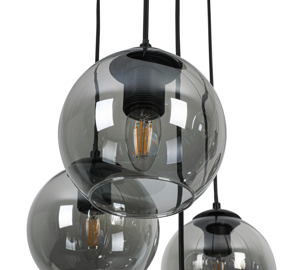 ZÁVĚSNÉ SVÍTIDLO, 65/170 cm  - černá/průhledné, Konvenční, kov/plast (65/170cm) - Dieter Knoll