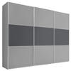 GARDEROB MED SKJUTDÖRRAR 249/222/68 cm 3-dörrar - mörkgrå/ljusgrå, Modern (249/222/68cm) - MID.YOU