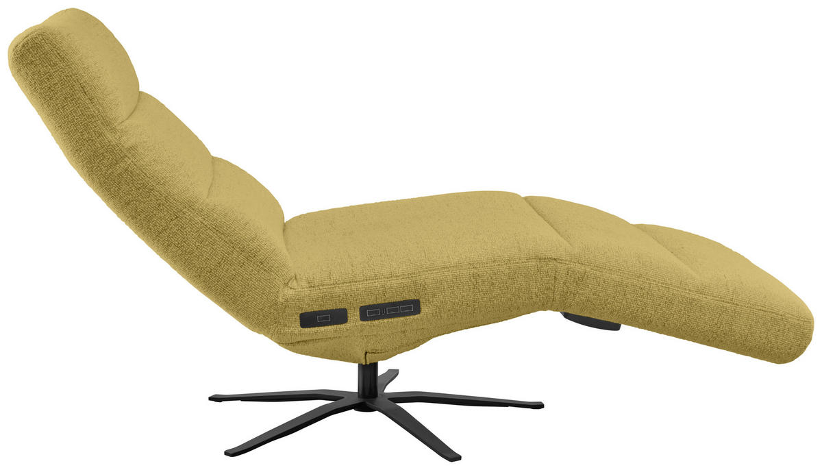 RELAXLIEGE inkl. Akku Flachgewebe Grün  - Schwarz/Grün, MODERN, Textil/Metall (82/53-115/156-206cm) - Pure Home Comfort