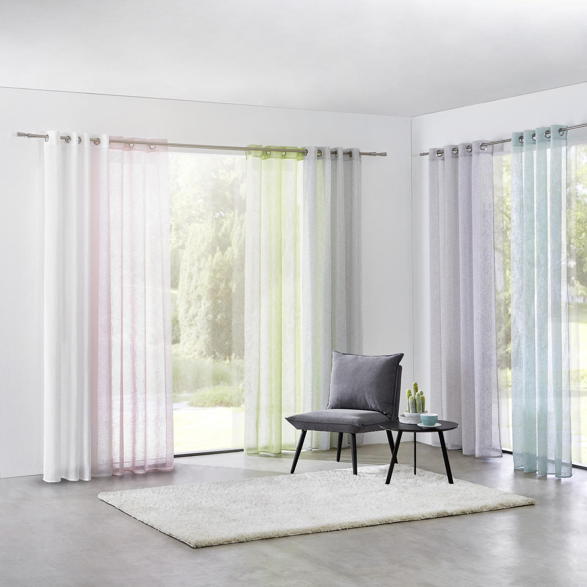 ZAVESA SA KARIKAMA prirodna boja - prirodna boja, Konvencionalno, tekstil (140/245cm) - Esposa