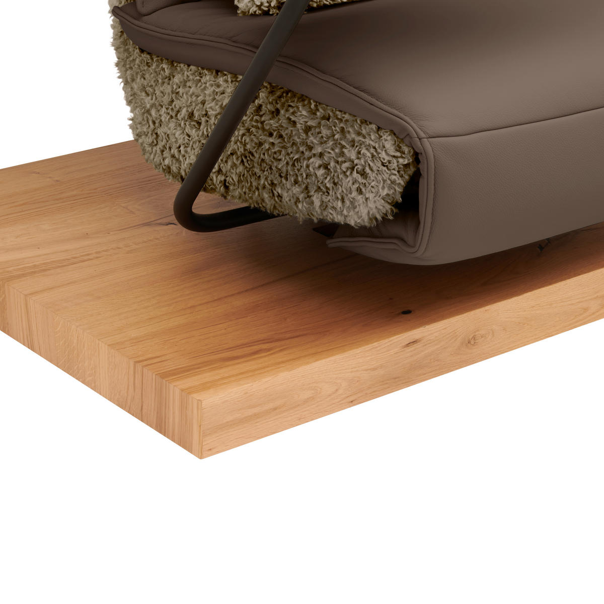 2-SITZER-SOFA Hochflor Echtleder Hellbraun, Fango  - Hellbraun/Fango, Design, Leder/Holz (240/65/104cm) - Koinor