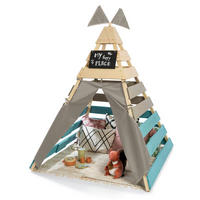 SPIELZELT - Petrol/Naturfarben, Basics, Holz (135/135/170cm) - MUDDY BUDDY
