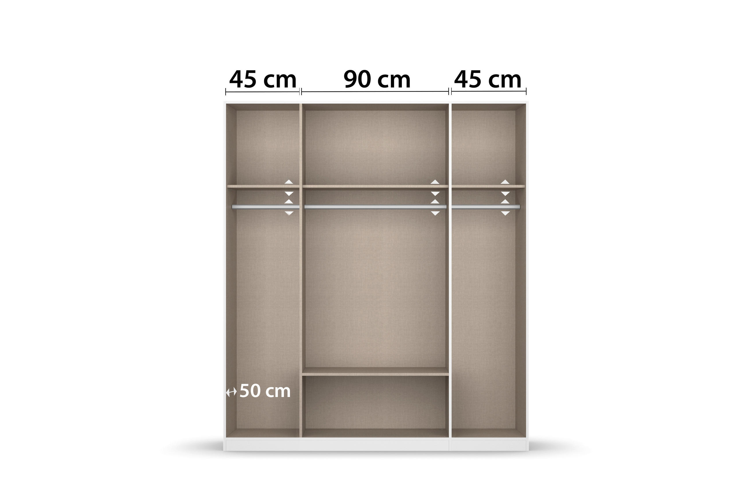 KLEIDERSCHRANK  in Weiß, Eiche Artisan  - Eiche Artisan/Weiß, Basics, Holzwerkstoff/Metall (181/210/54cm) - Boxxx