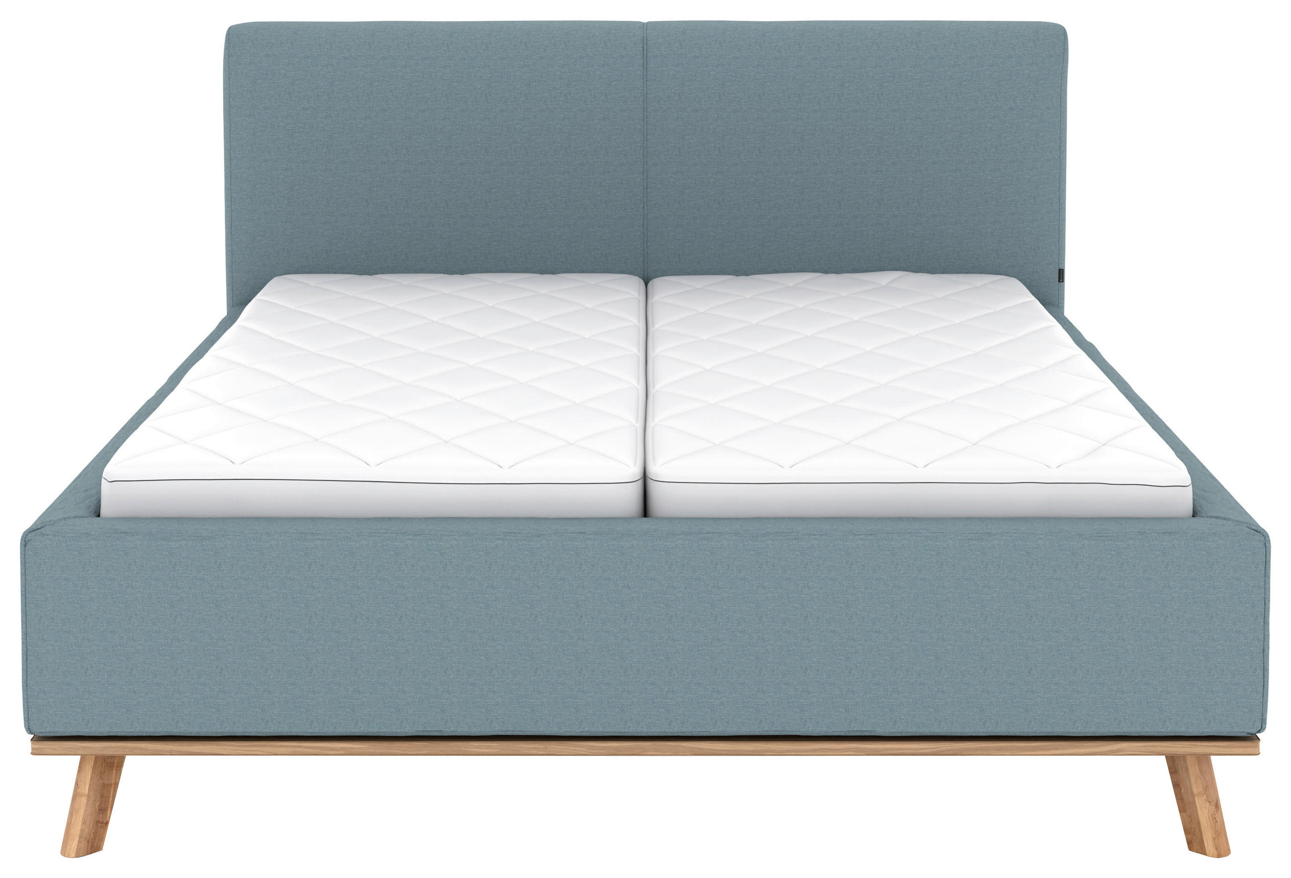 Thumbnail - Musterring Polsterbett, Blau, Textil, Birke, Buche,Esche, massiv, H3, Höhe ca. 20 cm, 160x200 cm, Reach, atmungsaktiv,Be...