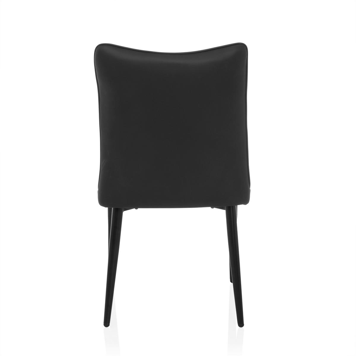 STUHL  in Lederlook Textil  - Schwarz, MODERN, Textil/Metall (47/87/61cm) - MID.YOU