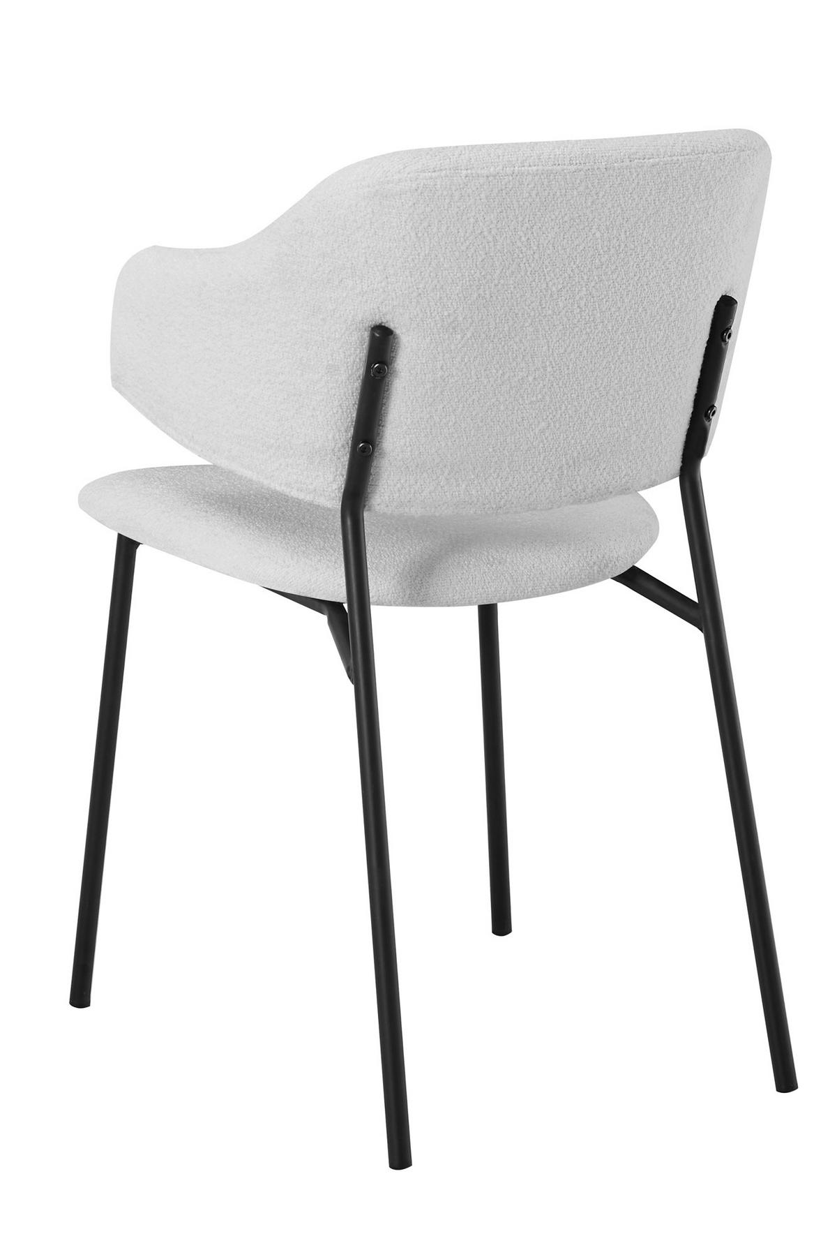 SADA STOLIČIEK S PODRÚČKAMI 2 kus - čierna/biela, Modern, kov/textil (54/83/59cm) - Livetastic