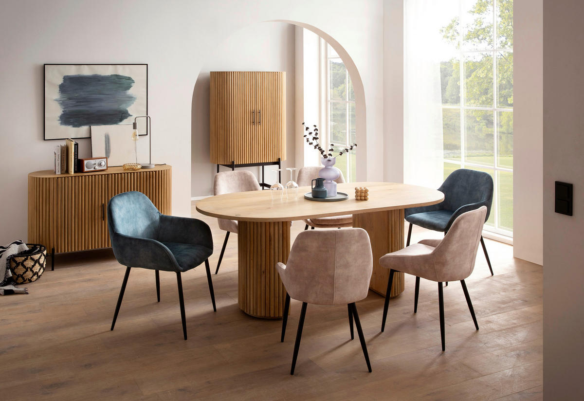 KOMMODE , 120/80/40 cm,  - Schwarz/Naturfarben, Design, Holz/Metall (120/80/40cm) - MID.YOU