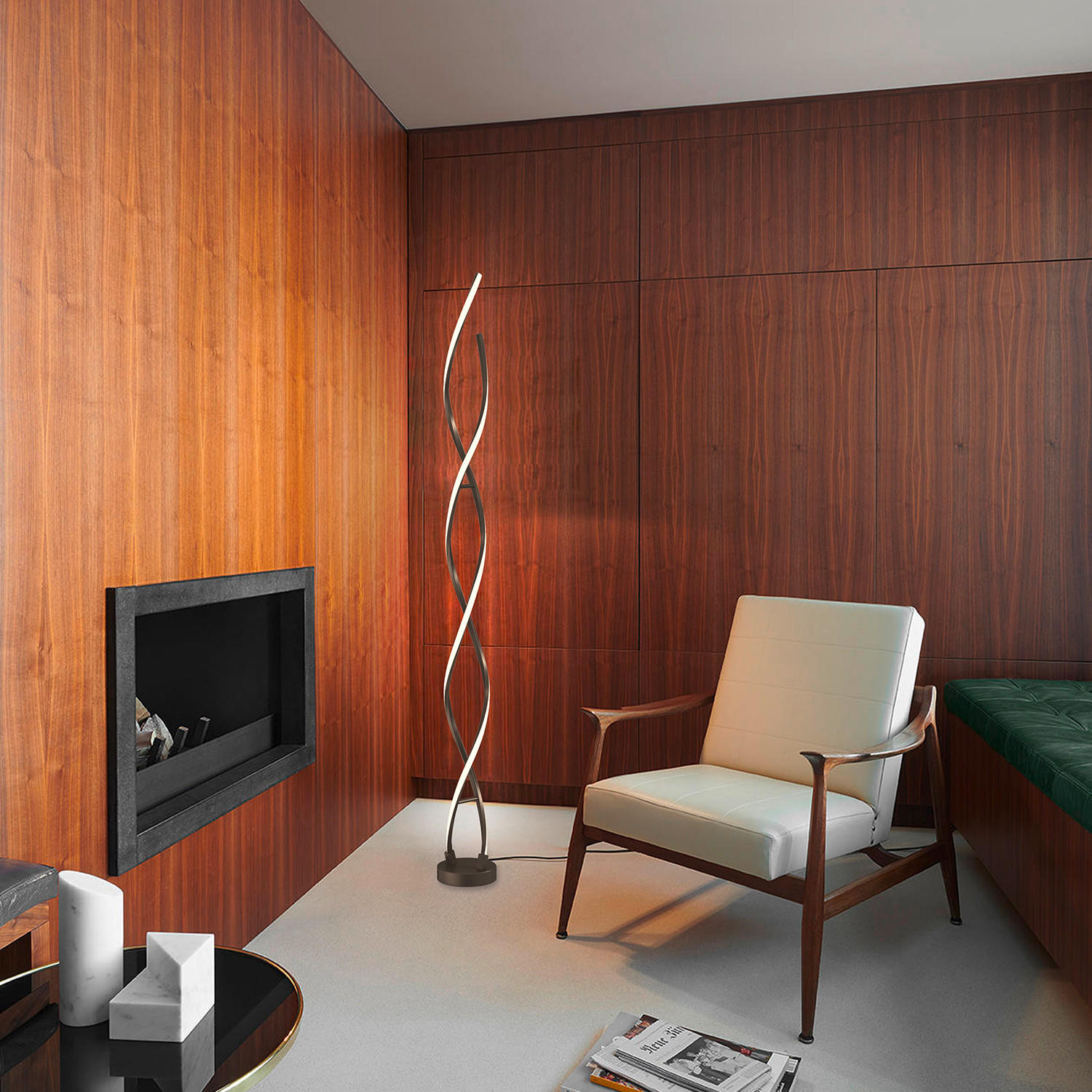 LED-STEHLEUCHTE 5097 DNA 15/15/150 cm - Titanfarben/Schwarz, Design, Kunststoff/Metall (15/15/150cm)