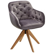 STUHL in Holz, Metall, Textil Grau, Eichefarben - Eichefarben/Grau, Trend, Holz/Textil (56,5/80/58cm) - Landscape