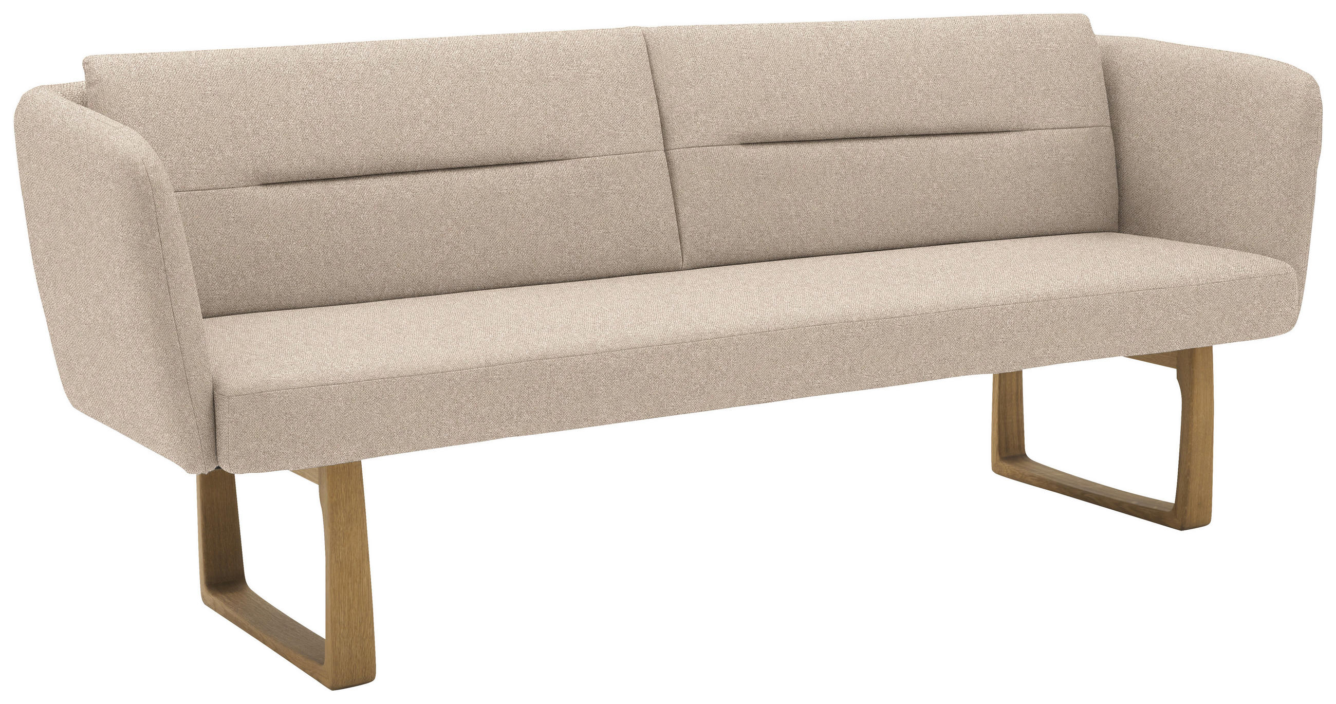 SITZBANK 224/91/69 cm Flachgewebe Sandfarben massiv Holz  - Sandfarben/Eichefarben, Design, Holz/Textil (224/91/69cm) - Valnatura