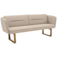 SITZBANK 224/91/69 cm Flachgewebe Sandfarben massiv Holz  - Sandfarben/Eichefarben, Design, Holz/Textil (224/91/69cm) - Valnatura