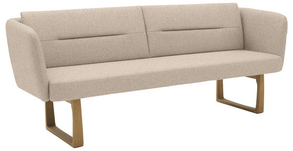 SITZBANK 224/91/69 cm Flachgewebe Sandfarben massiv Holz  - Sandfarben/Eichefarben, Design, Holz/Textil (224/91/69cm) - Valnatura
