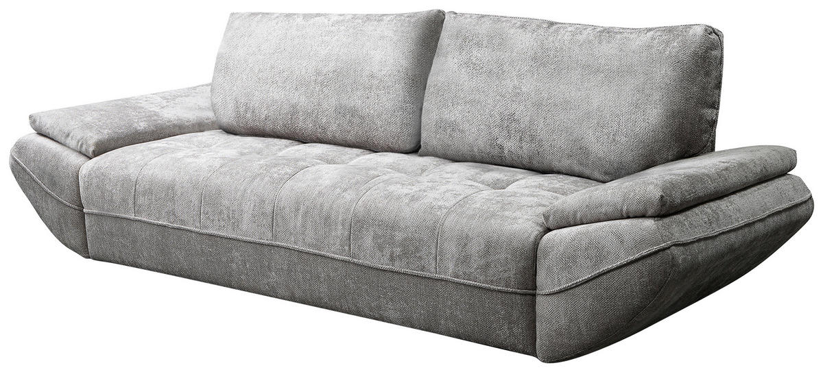 SCHLAFSOFA ELMA Struktur Sandfarben  inkl. Rückenkissen, Nierenkissen, Armlehnenkissen, Rücken echt  - Sandfarben/Schwarz, KONVENTIONELL, Holz/Kunststoff (280/73-93/107cm) - Livetastic