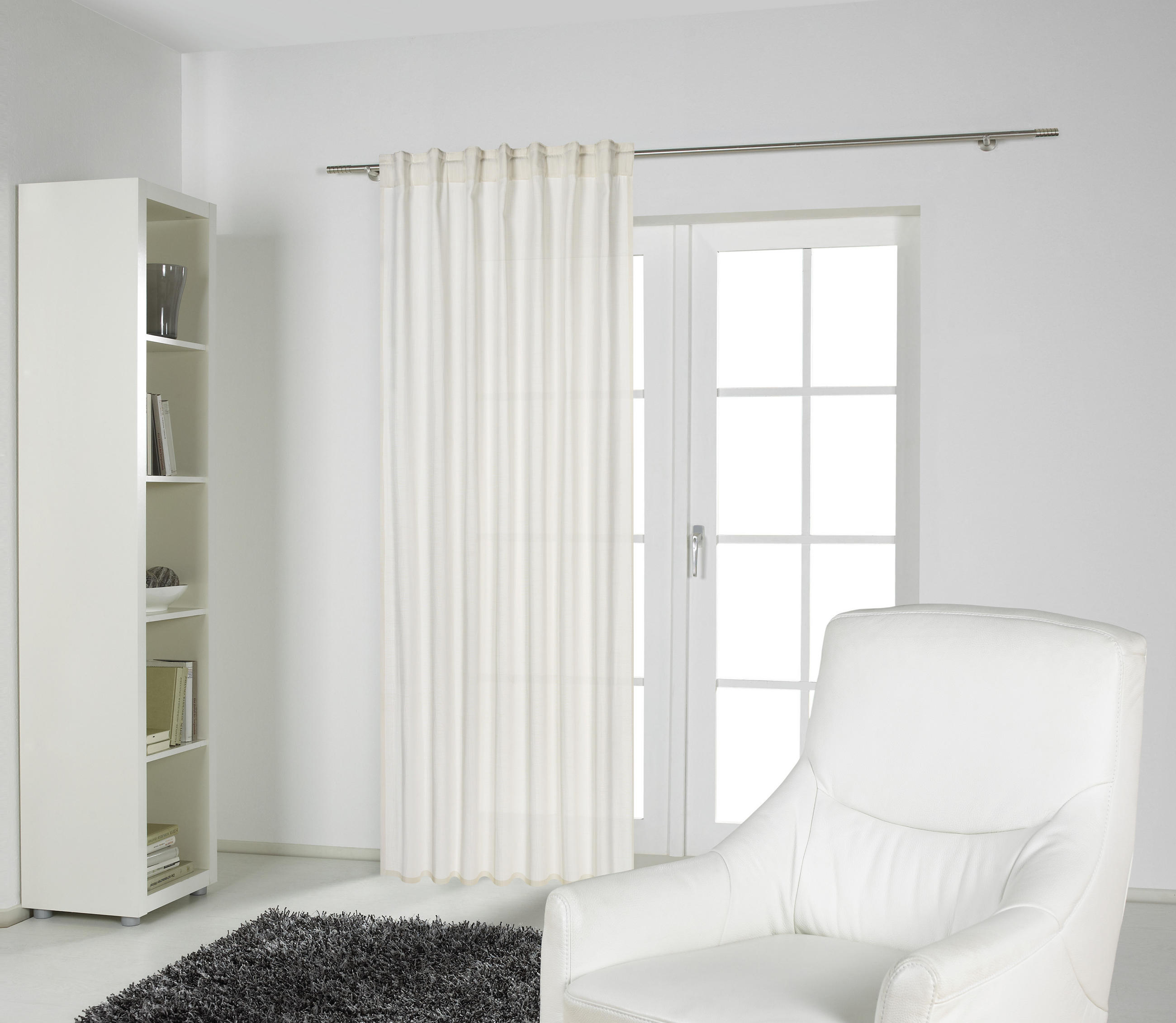 FERTIGVORHANG  halbtransparent  140/245 cm   - Naturfarben, KONVENTIONELL, Textil (140/245cm) - Esposa