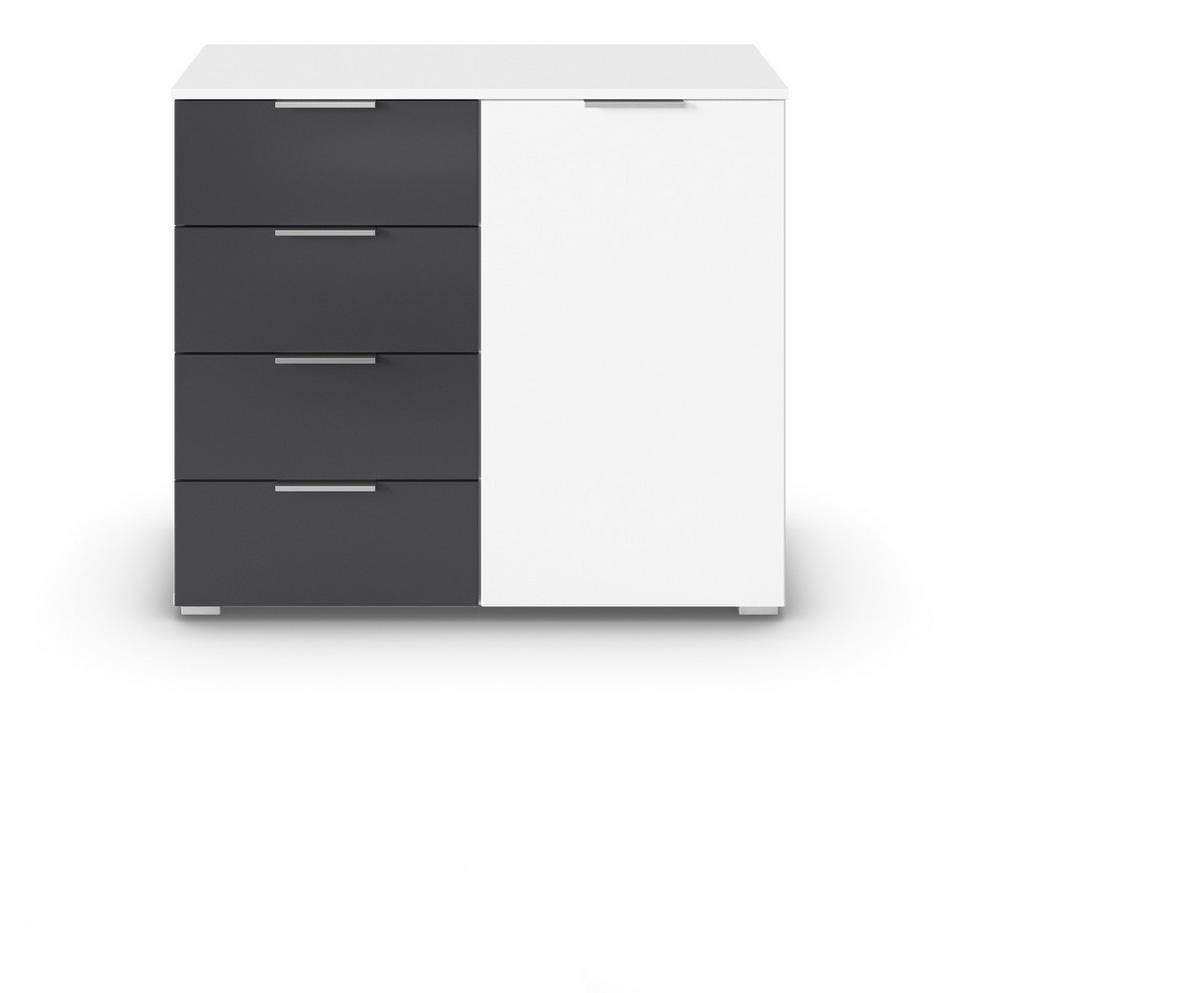 KOMMODE 93/81/42 cm  in Weiss, Dunkelgrau  - Weiss/Dunkelgrau, Modern, Holzwerkstoff/Metall (93/81/42cm) - Boxxx