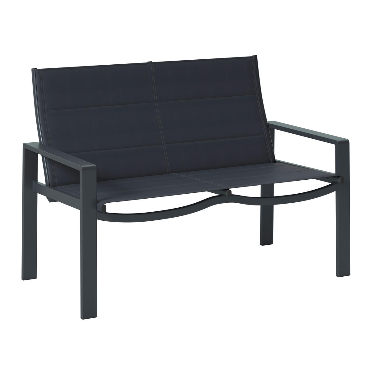 LOUNGEGARNITUR 4-teilig   Aluminium  - Dunkelgrau, MODERN, Textil/Metall - Luca Bessoni
