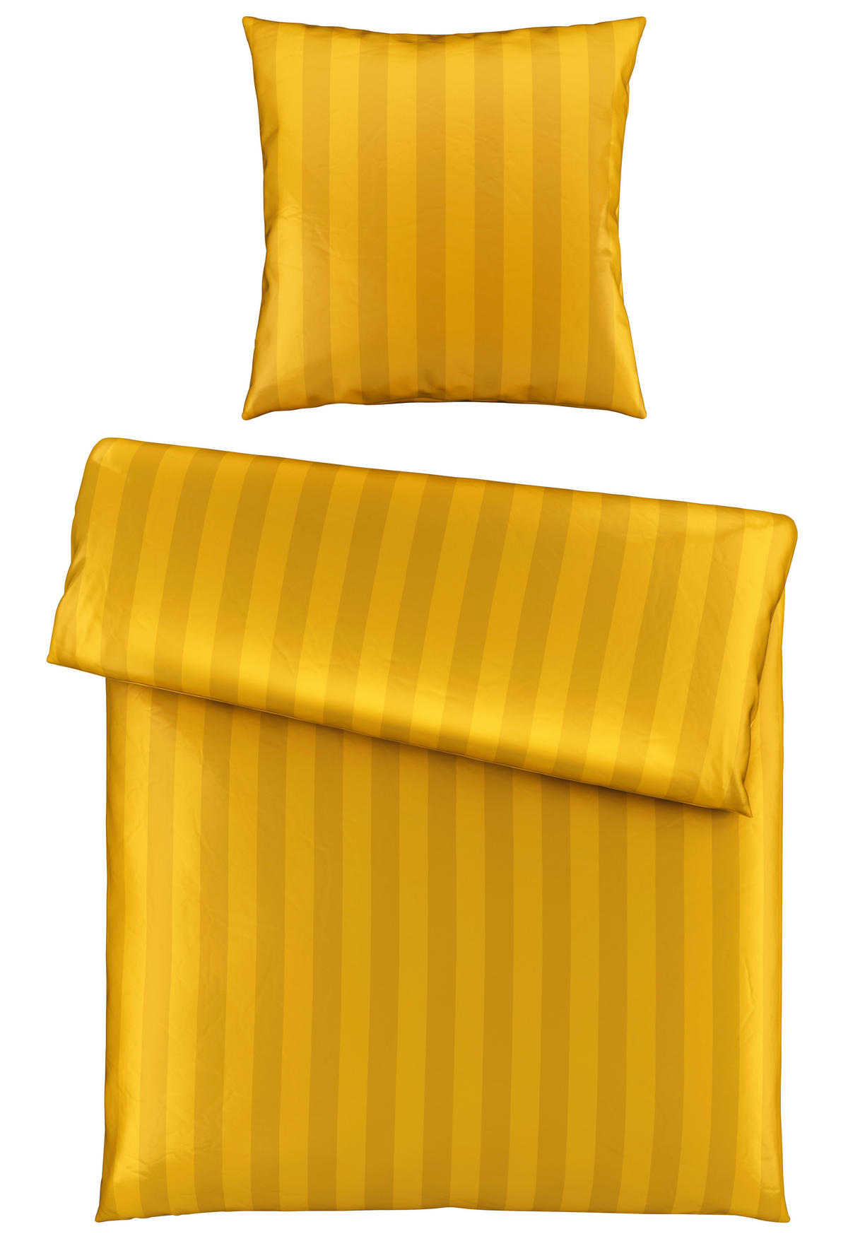 BETTWÄSCHE Dobby Satin 155/220 cm  - Goldfarben, KONVENTIONELL, Textil (155/220cm) - Novel