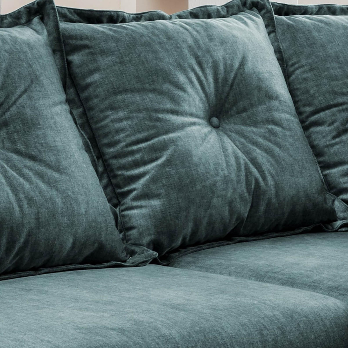 ECKSOFA in Velours Blau  - Blau/Buchefarben, Modern, Holz/Textil (277/162cm) - Livetastic