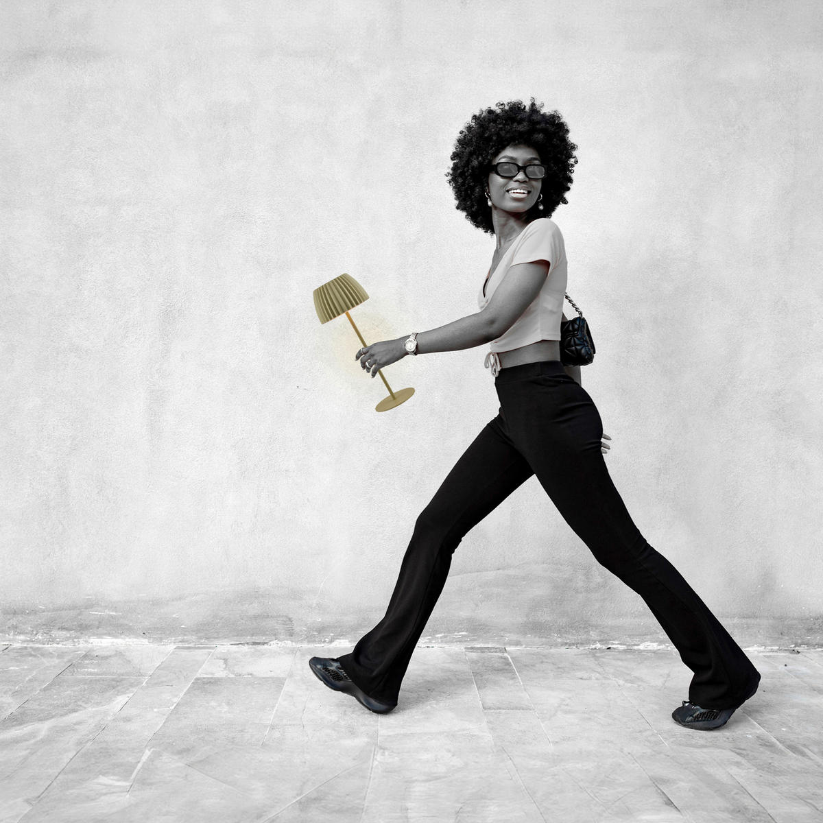 AKKU-TISCHLEUCHTE 14,5/36,5 cm  - Hellgrün, Basics, Kunststoff/Metall (14,5/36,5cm)