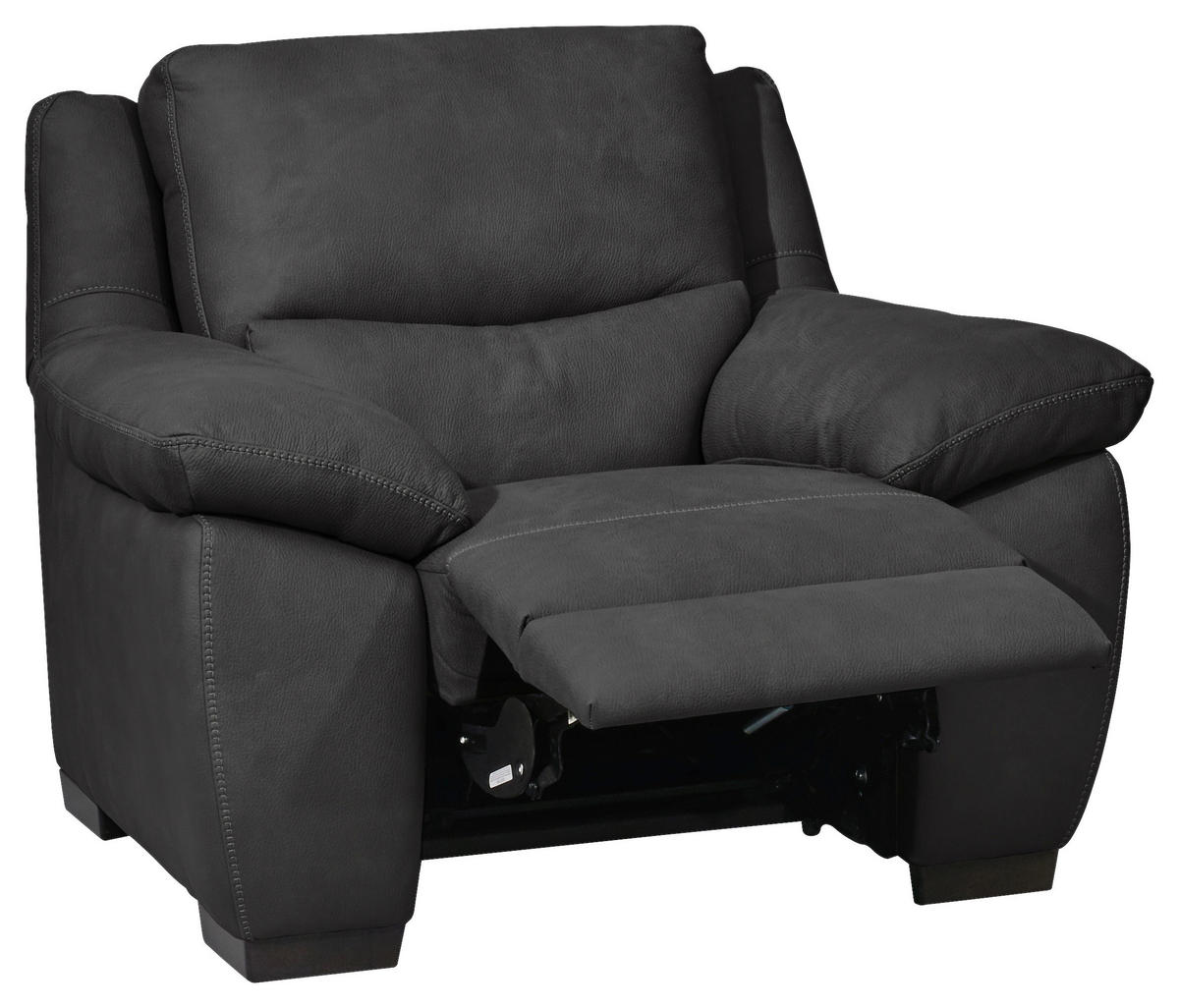 SESSEL mit elektr.Funktion in Webstoff Dunkelgrau  - Wengefarben/Dunkelgrau, Konventionell, Holz/Textil (119/96-157/99cm) - Livetastic