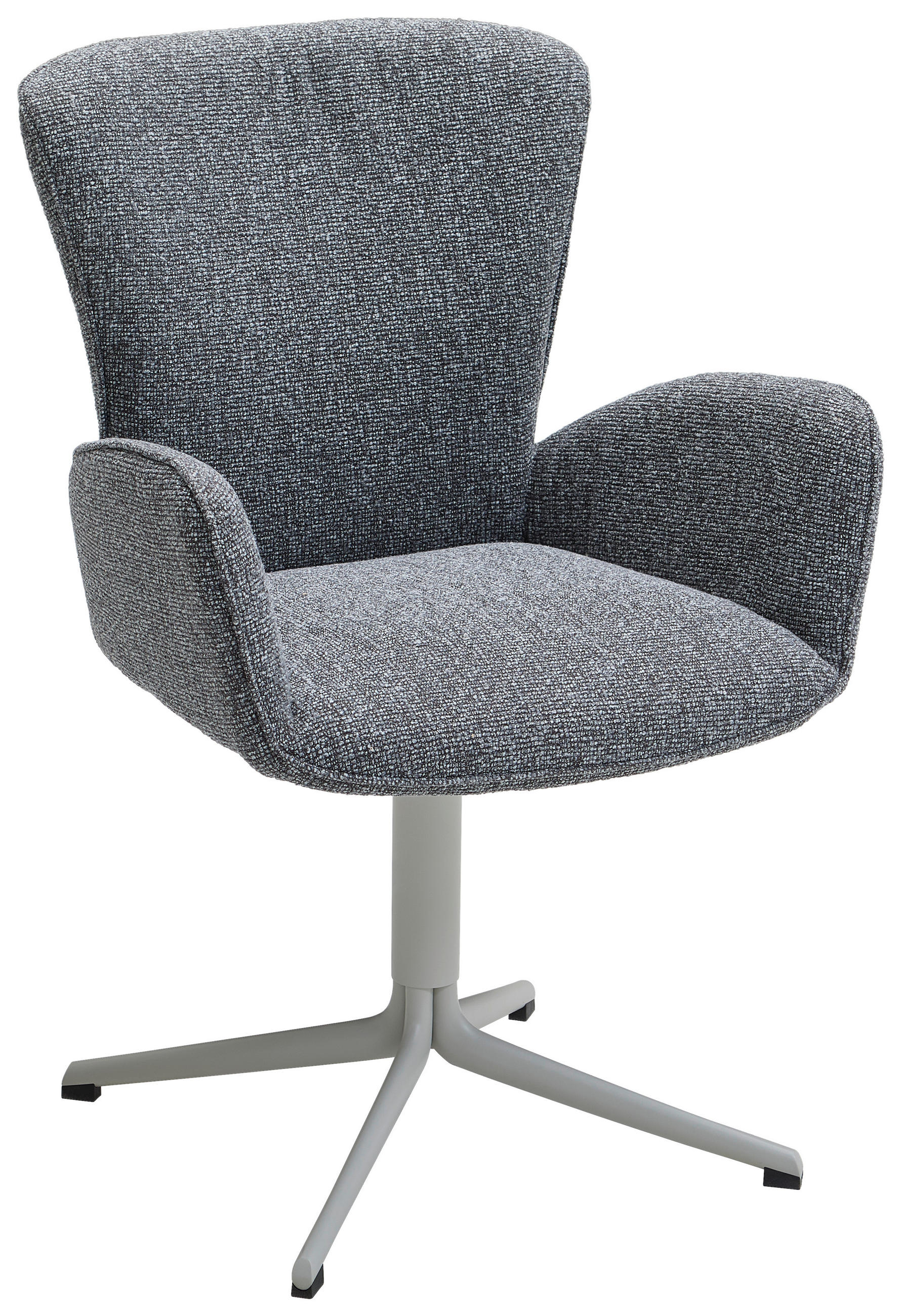 ARMLEHNSTUHL  in Eisen Jacquard, Flachgewebe  - Greige/Grau, Design, Textil/Metall (63/92/63cm) - Valdera