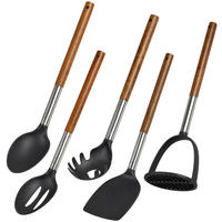 KÜCHENHELFERSET  - Edelstahlfarben/Schwarz, Basics, Holz/Kunststoff - Kesper