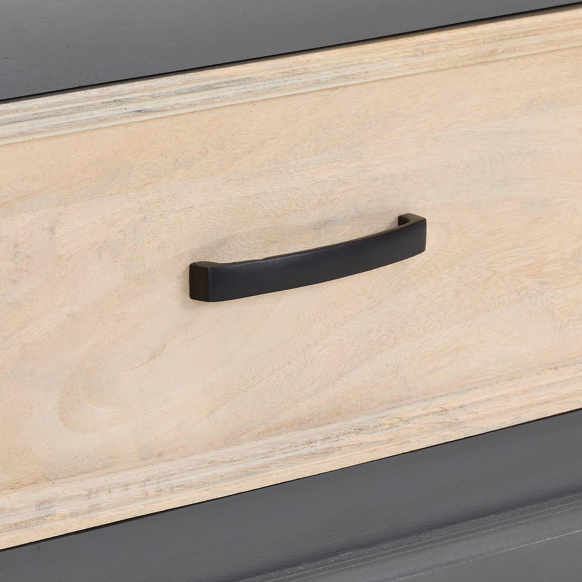 SIDEBOARD Kigali  in 160/60/40 cm  - Schwarz/Naturfarben, Natur, Holz/Metall (160/60/40cm) - Livetastic