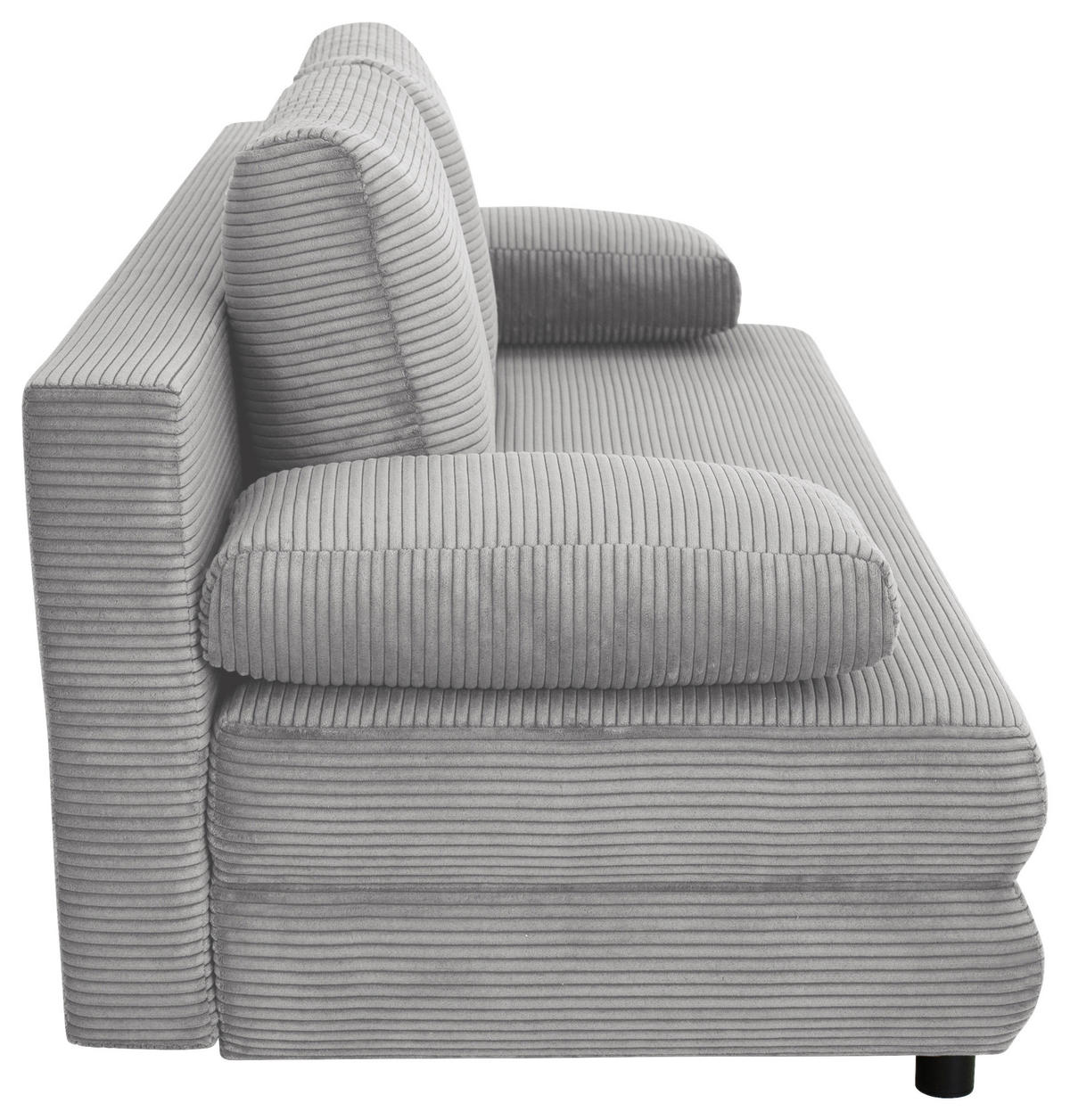 SCHLAFSOFA  mit Stoffauswahl Cord Grau  - Schwarz/Grau, Design, Kunststoff/Textil (197/77/81cm) - home24