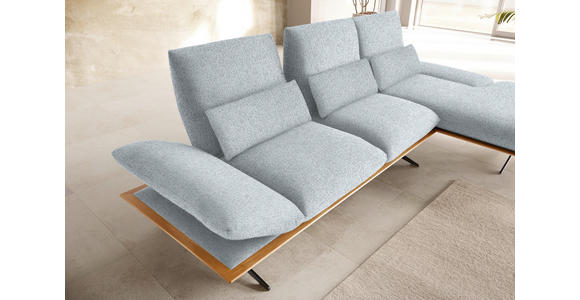 ECKSOFA in Flachgewebe Hellgrau 314/159 cm - Hellgrau/Schwarz, Design, Holz/Textil (314/159cm) - Dieter Knoll