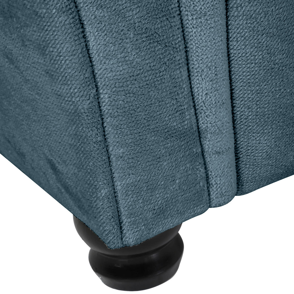 ECKSOFA Petrol Plüsch  - Dunkelbraun/Petrol, KONVENTIONELL, Holz/Textil (288/190cm) - Carryhome