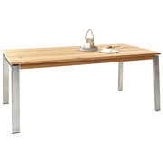 ESSTISCH in furniert Eiche Edelstahlfarben, Eichefarben - Edelstahlfarben/Eichefarben, KONVENTIONELL, Holz/Holzwerkstoff (190/100/75cm) - Venjakob