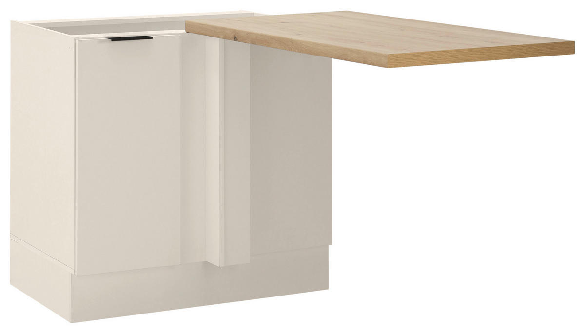 ECKUNTERSCHRANK 105/90/60 cm  - Kaschmir/Schwarz, Basics, Holzwerkstoff/Metall (105/90/60cm) - Carryhome