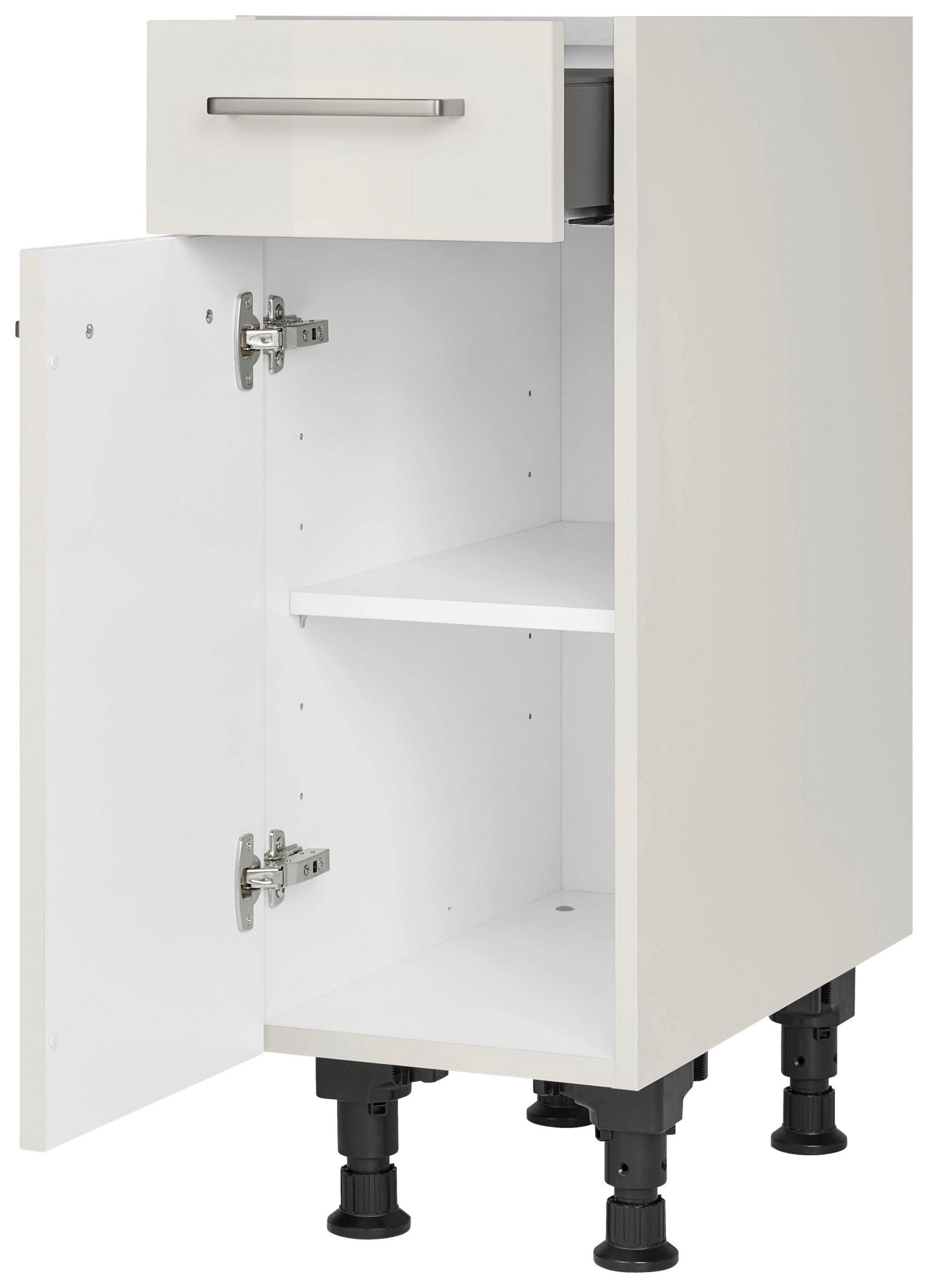SCHUBKASTENUNTERSCHRANK 30/87/56 cm  in Hellgrau  - Edelstahlfarben/Hellgrau, MODERN, Holzwerkstoff/Metall (30/87/56cm) - Nobilia
