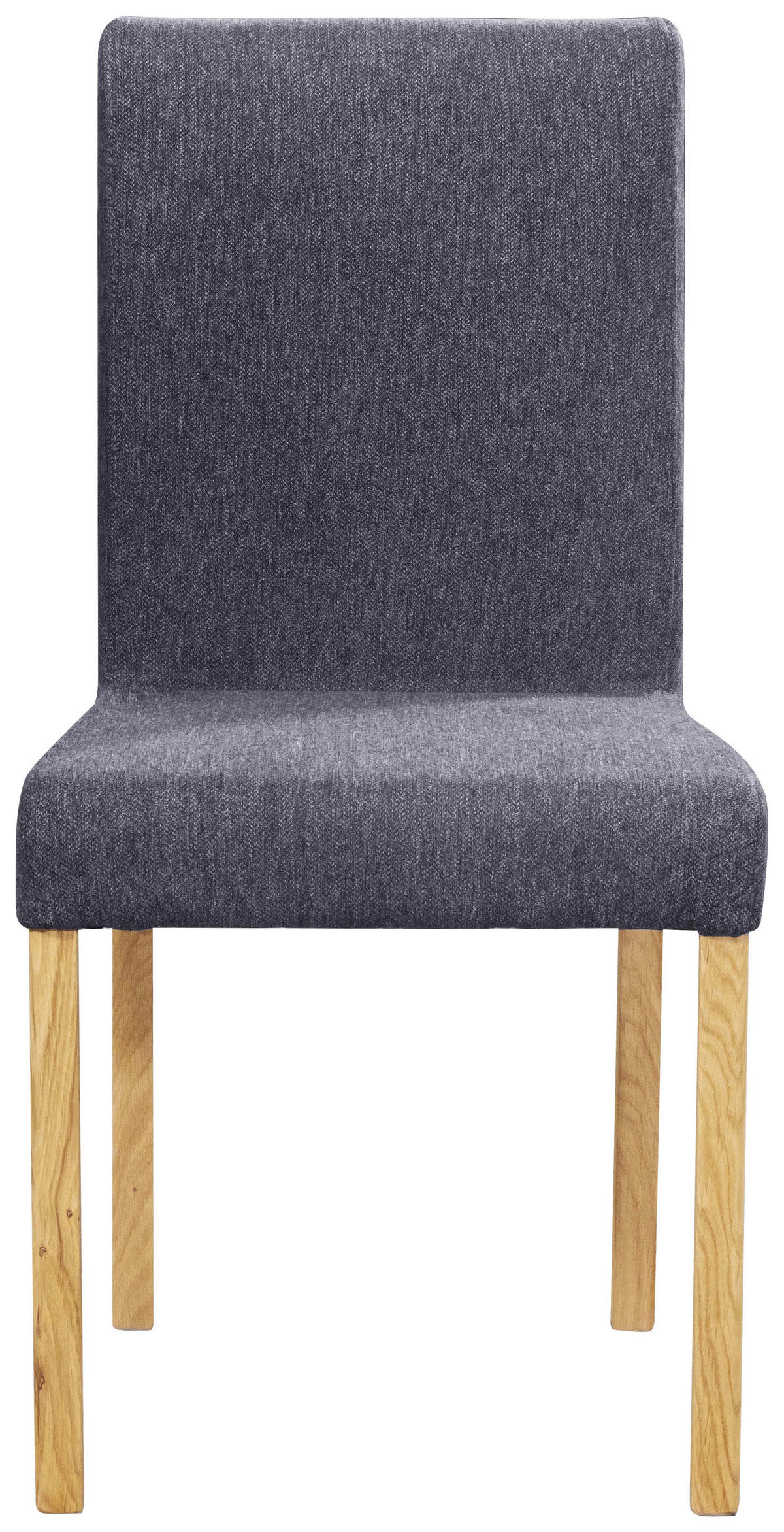 STUHL Webstoff Blau, Eichefarben Eiche vollmassiv  - Blau/Eichefarben, KONVENTIONELL, Holz/Textil (47/94/59cm) - Linea Natura