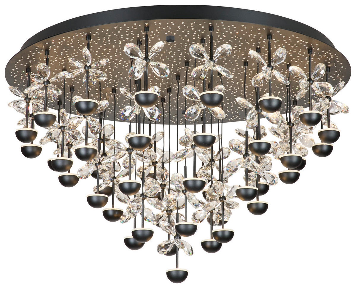 LED-DECKENLEUCHTE Pianopoli 2 78/52,5 cm   - Klar/Schwarz, Design, Glas/Metall (78/52,5cm) - Eglo