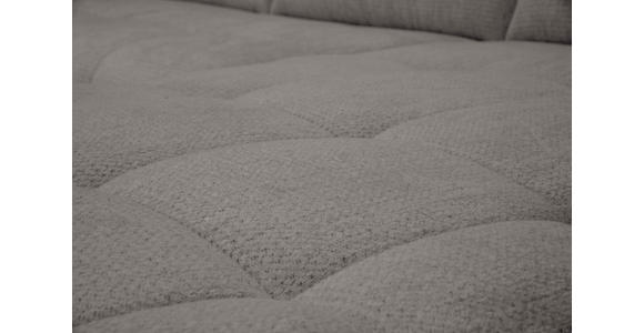 ECKSOFA Graubraun Chenille Armlehnenkissen, Rücken echt, Sitztiefenverstellung  - Graubraun/Schwarz, KONVENTIONELL, Textil/Metall (313/215cm) - Hom`in