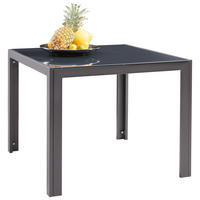 BAŠTENSKI STO 90/90/72 cm  - antracit, Dizajnerski, staklo/metal (90/90/72cm) - Xora