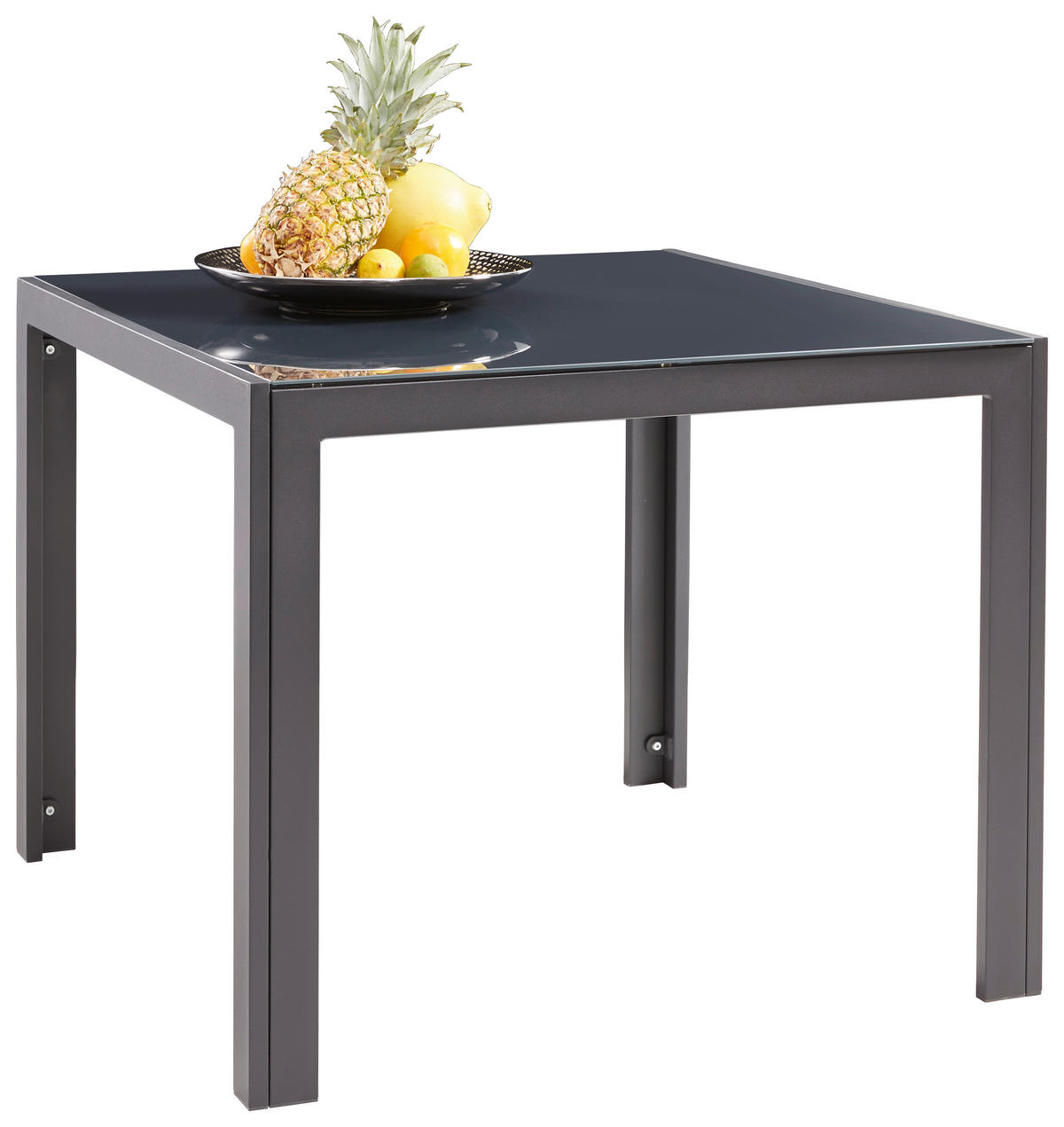 BAŠTENSKI STO 90/90/72 cm  - antracit, Dizajnerski, staklo/metal (90/90/72cm) - Xora