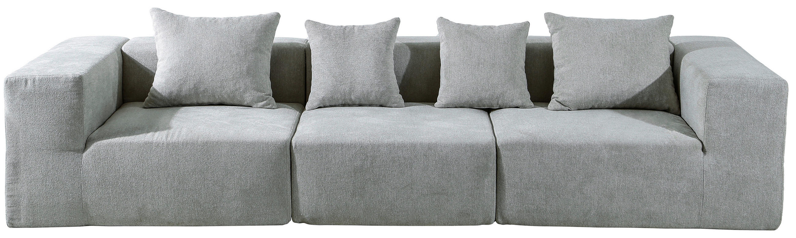 3-SITZER-SOFA in Leinenoptik Grau  - Grau, Design, Textil (300/60/100cm) - P & B