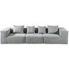 3-SITZER-SOFA Leinenoptik Grau  - Grau, Design, Textil (300/60/100cm) - P & B