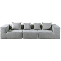 3-SITZER-SOFA in Leinenoptik Grau  - Grau, Design, Textil (300/60/100cm) - P & B