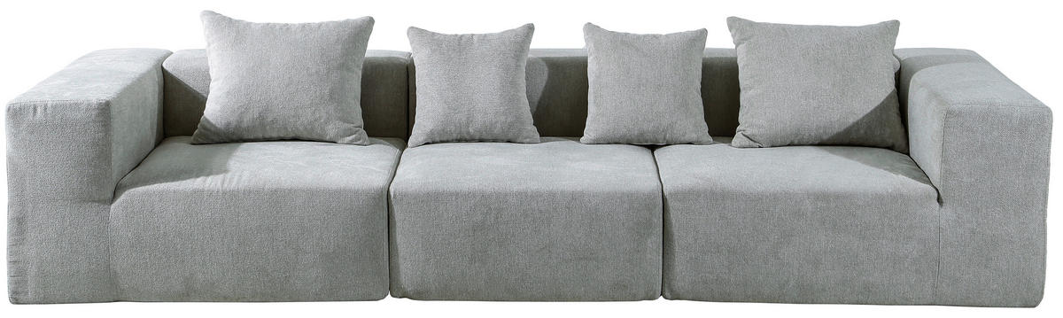 3-SITZER-SOFA in Leinenoptik Grau  - Grau, Design, Textil (300/60/100cm) - P & B