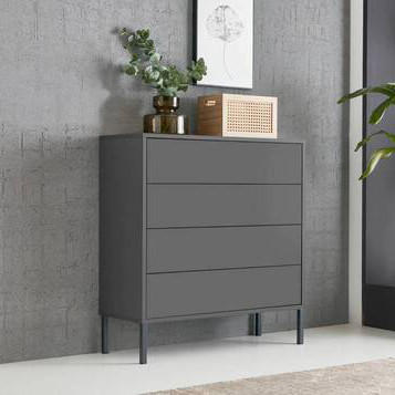 KOMMODE Mailand Typ 3 + MF  in 79/86/33 cm  - Anthrazit, MODERN, Holzwerkstoff/Metall (79/86/33cm) - MID.YOU