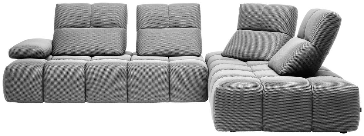 ECKSOFA in Struktur Grauweiß  313/233 cm  - Grauweiß/Schwarz, Design, Kunststoff/Textil (313/233cm) - Emilio Belluti
