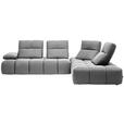 ECKSOFA  in Struktur Grauweiß  313/233 cm  - Grauweiß/Schwarz, Design, Kunststoff/Textil (313/233cm) - Belluti
