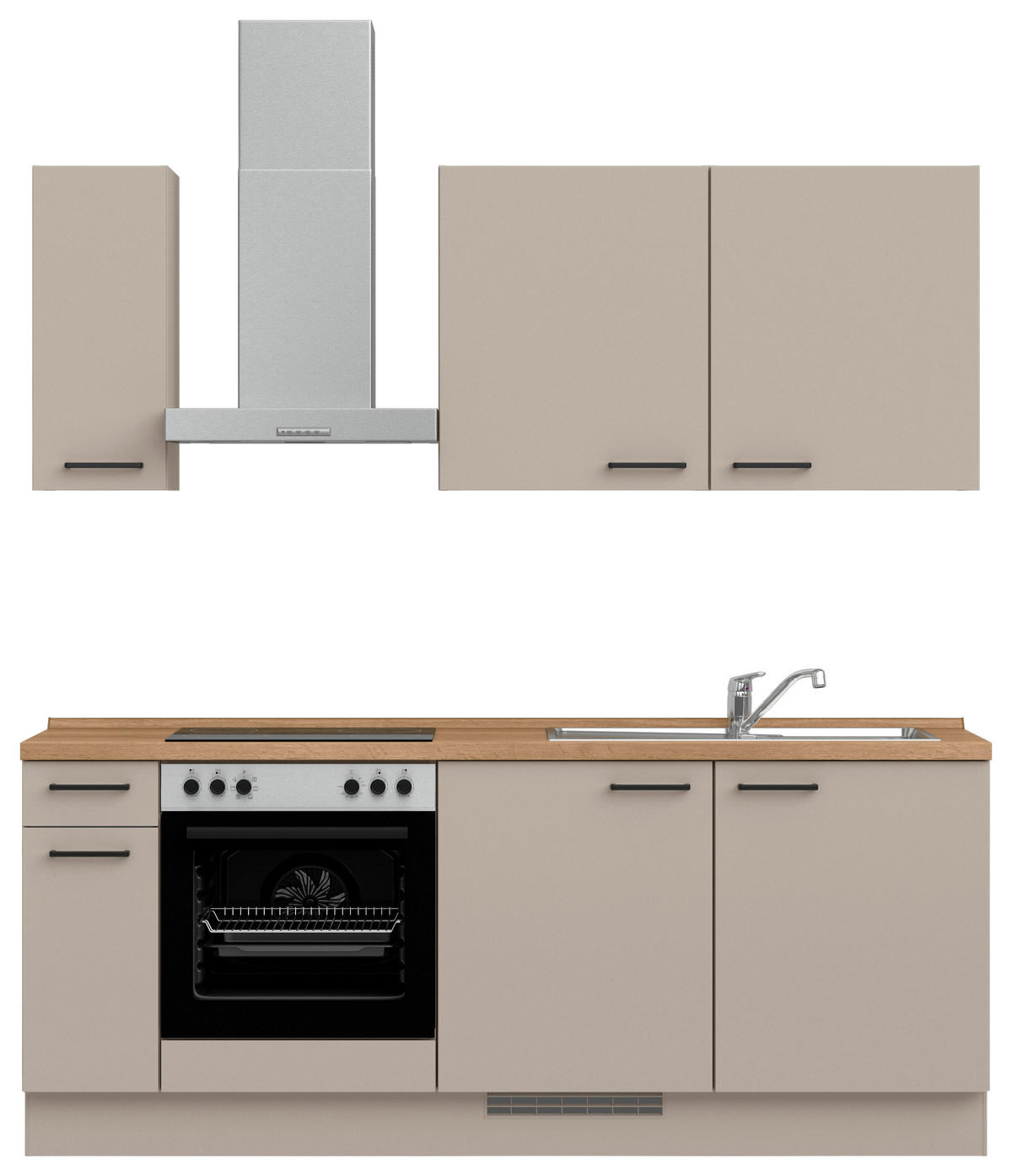 KÜCHENBLOCK Easytouch 210 cm  in Eichefarben, Sandfarben  - Sandfarben/Eichefarben, MODERN, Holzwerkstoff/Metall (210cm) - Nobilia