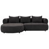 ECKSOFA FERRO Schwarz Chenille  - Schwarz, Design, Kunststoff/Textil (156/256cm) - Livetastic