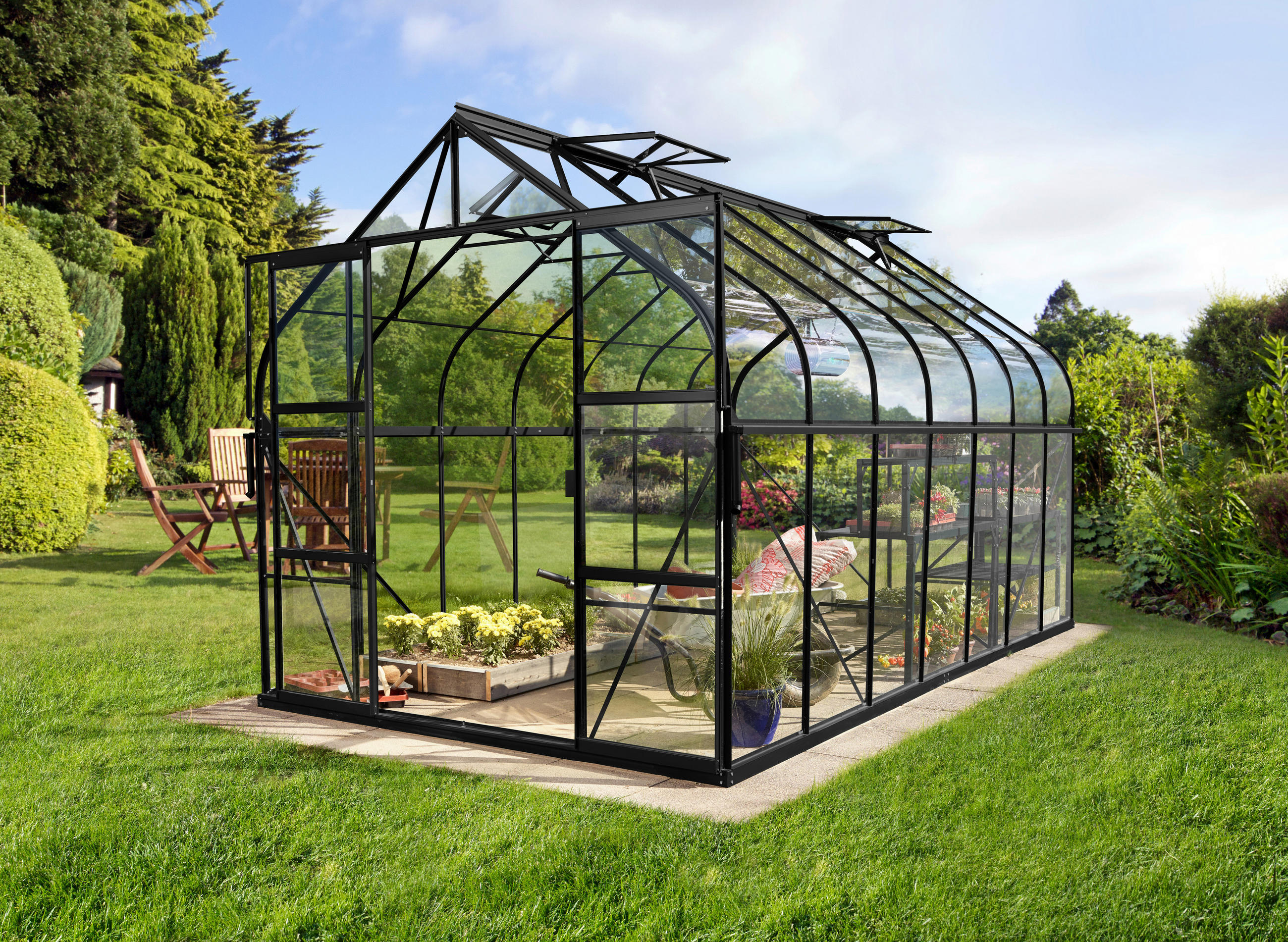 Gewächshaus 263,5x254,5x445 Cm Aluminium