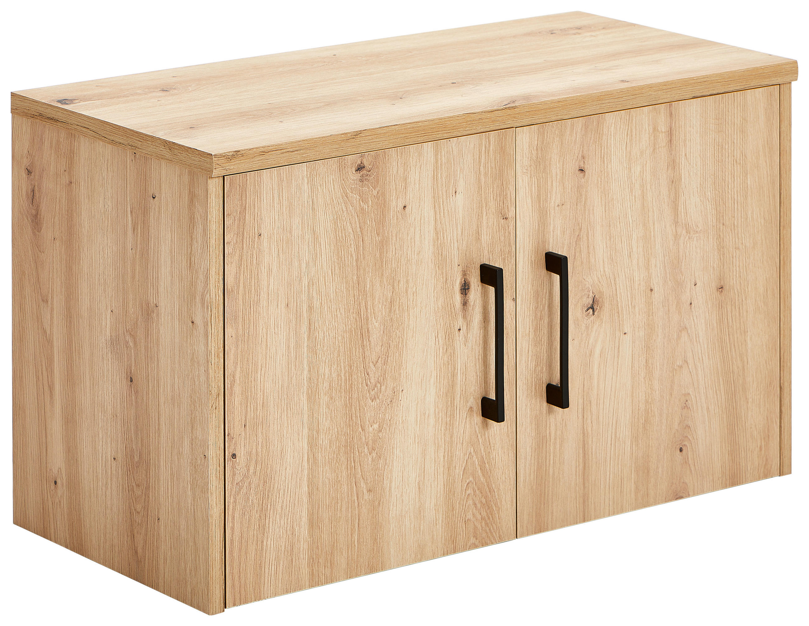 AUFSATZSCHRANK 72/43/36 cm  in  - Schwarz/Eiche Artisan, Basics, Holzwerkstoff/Metall (72/43/36cm) - Xora